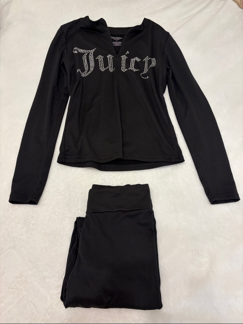 juice couture black rhinestone top and bottom bundle